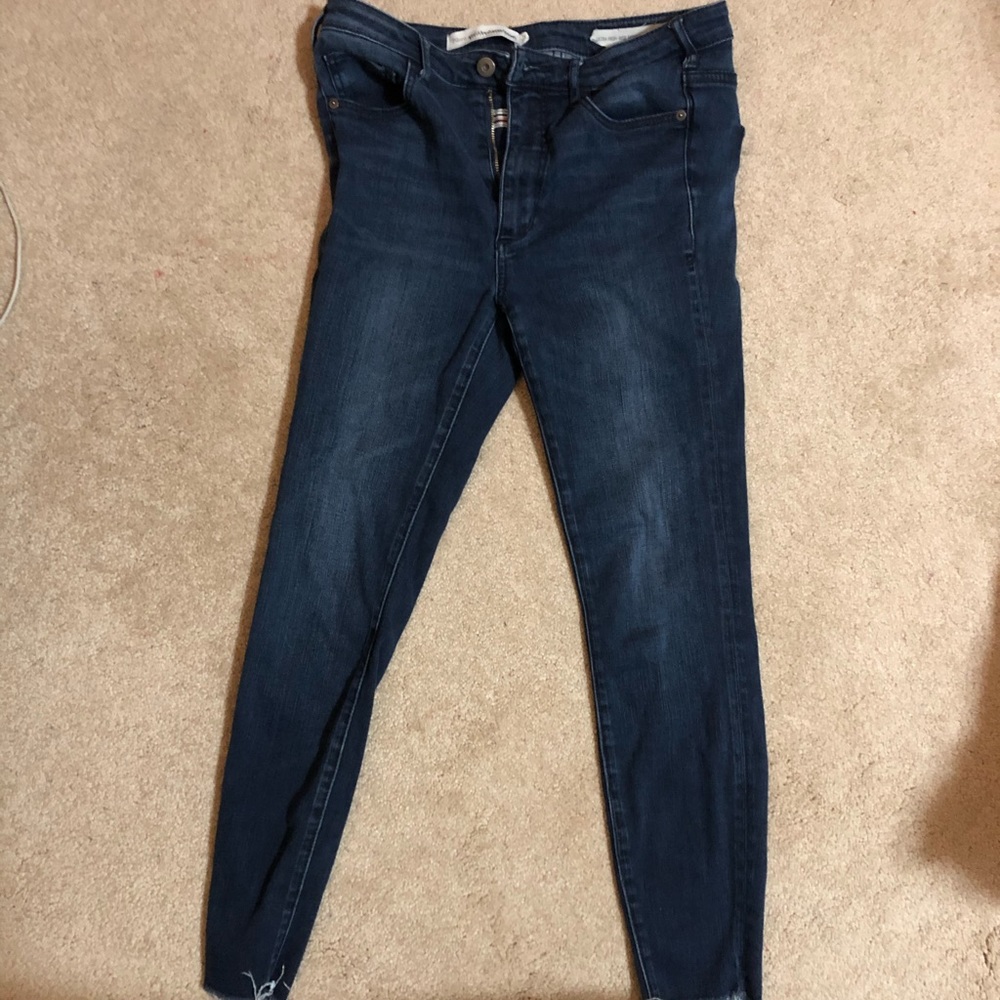 Pilcro Anthro High Waisted, Raw Hem Skinny Jeans